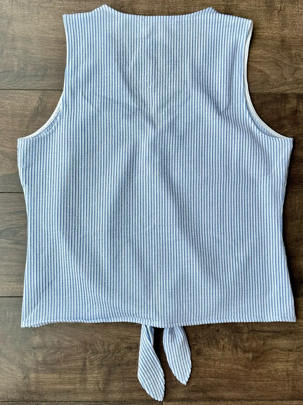 Michael Kors NWT Coastal Stripe Sleeveless Tie-Front Top - Large - Crew Blue